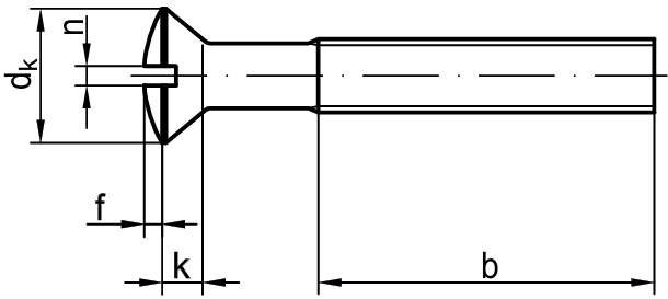 Raised Countersunk<br>Slot<br>ISO 2010 / DIN 964