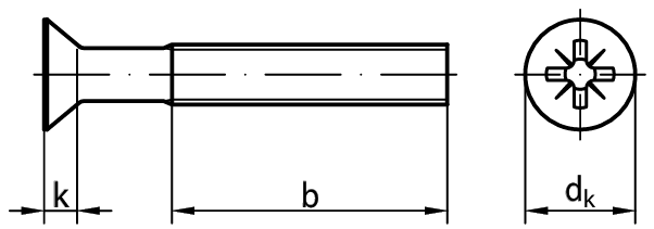 Countersunk<br>Pozi<br>ISO 7046 / DIN 965‑Z